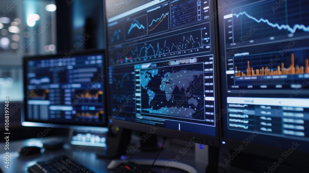 Analyzing investment statistics and indicators on dashboard for trading products Analyzing investment statistics and indicators on dashboard for trading products