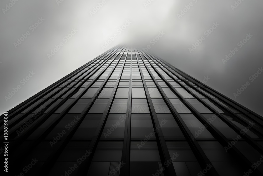 Tall Skyscraper Against Vibrant Sky Colors Tall Skyscraper Against Vibrant Sky Colors