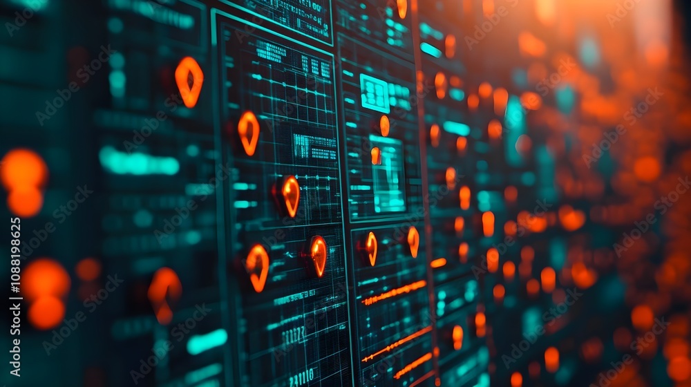 Fototapeta premium Futuristic Tech Interface Data Screen