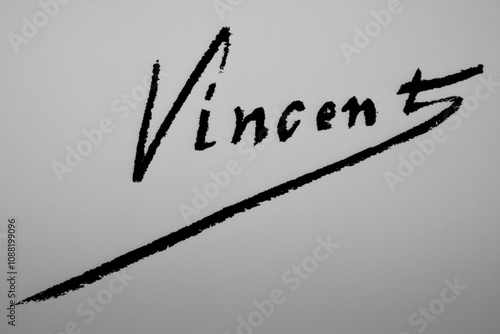 Amsterdam, Netherlands. January 20, 2024. The autograph of Vincent van Gogh 