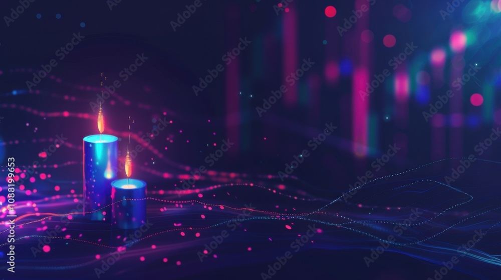 Business candle stick graph chart of stock market investment trading on blue background. Bullish point, Trend of graph. Eps10 Vector illustration Business candle stick graph chart of stock market investment trading on blue background. Bullish point, Trend of graph. Eps10 Vector illustration