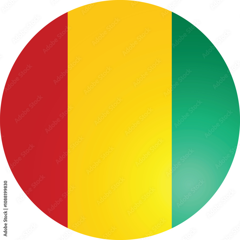 Fototapeta premium Guinea Round Flag 3D Vector