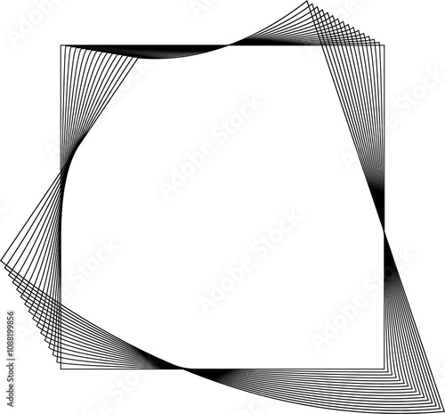 Square shape line warp effect. Technology element