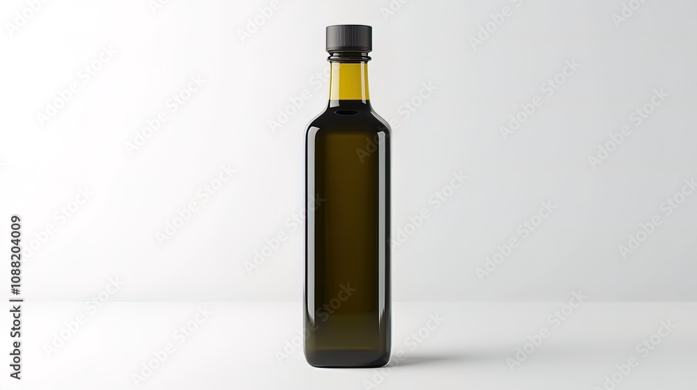 Amber glass bottle filled with dark liquid, isolated on white background. Amber glass bottle filled with dark liquid, isolated on white background.
