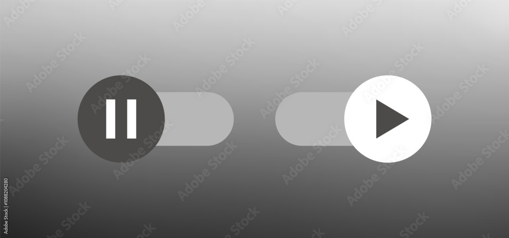 Autoplay button icon. auto play media buttons