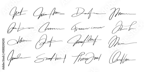 Abstract Signature Line Handwritten for Document and Business 2