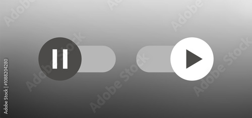Autoplay button icon. auto play media buttons