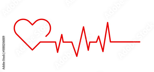 heartbeat line vector heart shape 06