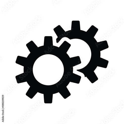 Gear icon logo design template isolated illustration