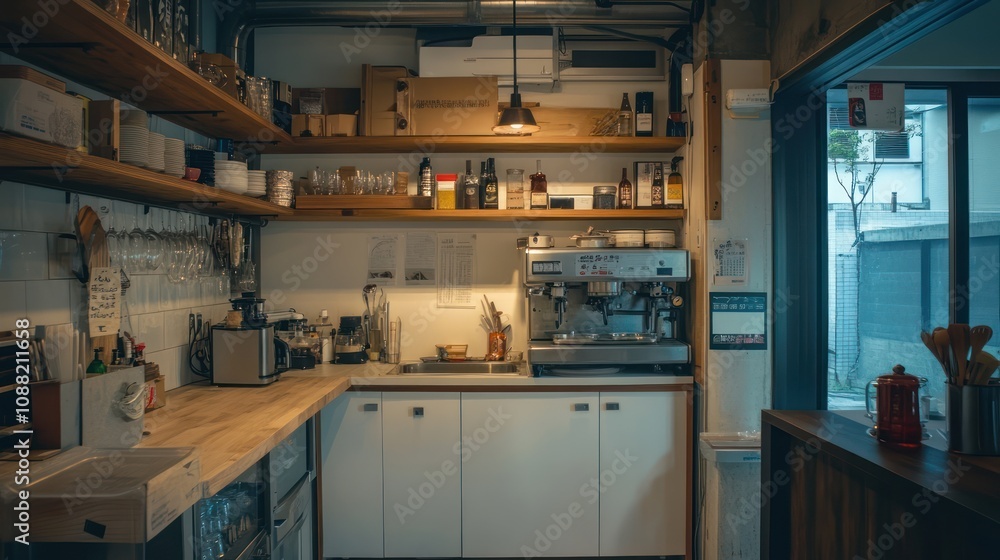 The kitchen is simple and modern with white cabine The kitchen is simple and modern with white cabine