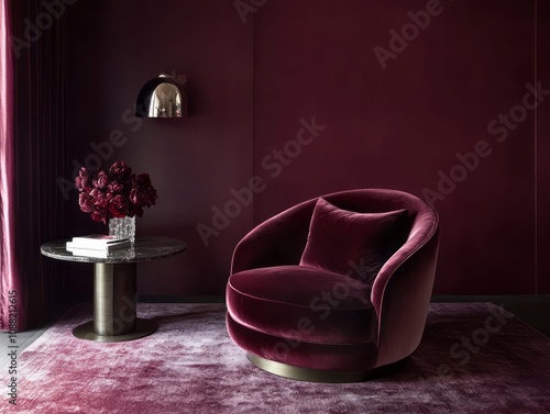 Crimson Velvet Chair Modern...
