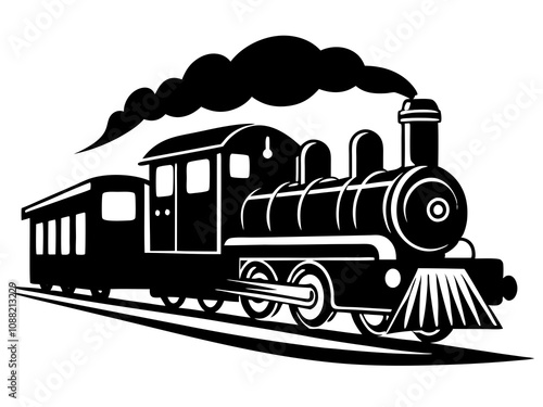 vector train black silhouette