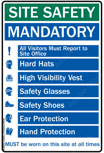 Job safety signs site safety mandatory