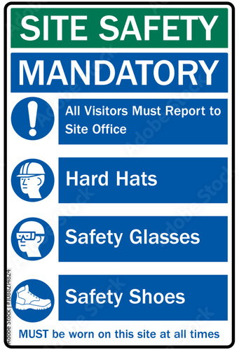 Job safety signs site safety mandatory
