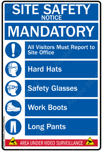 Job safety signs site safety mandatory