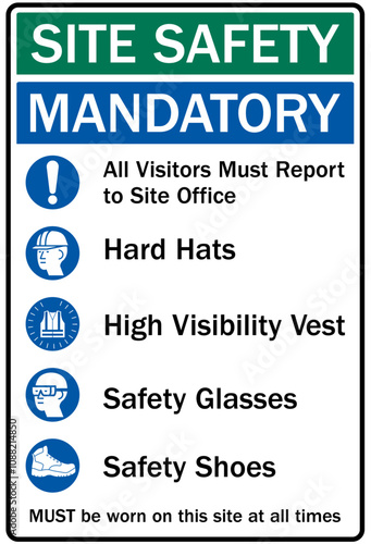 Job safety signs site safety mandatory