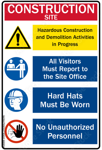 Job safety signs construction site