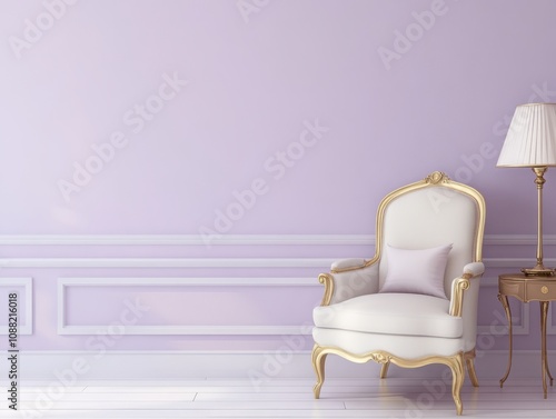 Elegant White Chair Gold Ac...