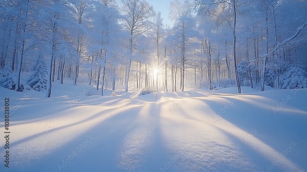 Visual storytelling photography narrative, Serene Winter Landscape with Soft Snowlight Visual storytelling photography narrative, Serene Winter Landscape with Soft Snowlight
