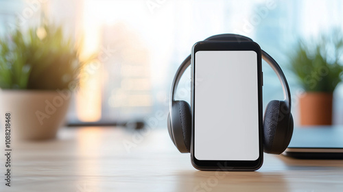 Smartphone with Headphones ...