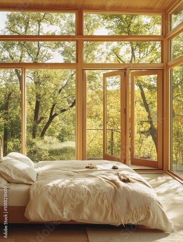 Serene Bedroom With Large W...