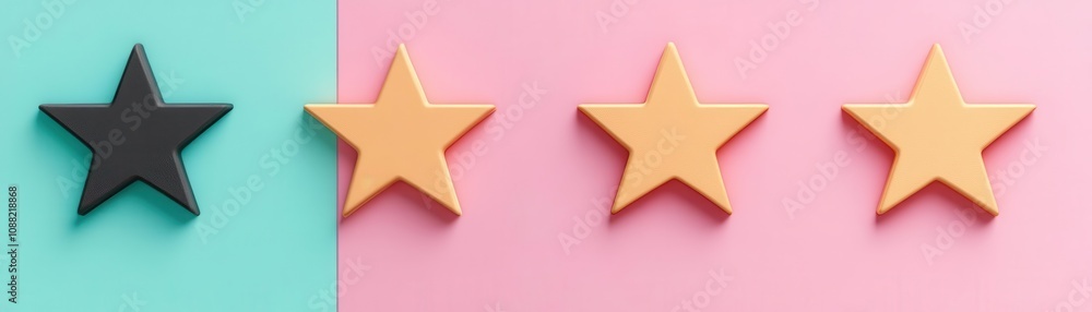 A modern, minimalist graphic featuring four stars on contrasting backgrounds, representing ratings or reviews. A modern, minimalist graphic featuring four stars on contrasting backgrounds, representing ratings or reviews.