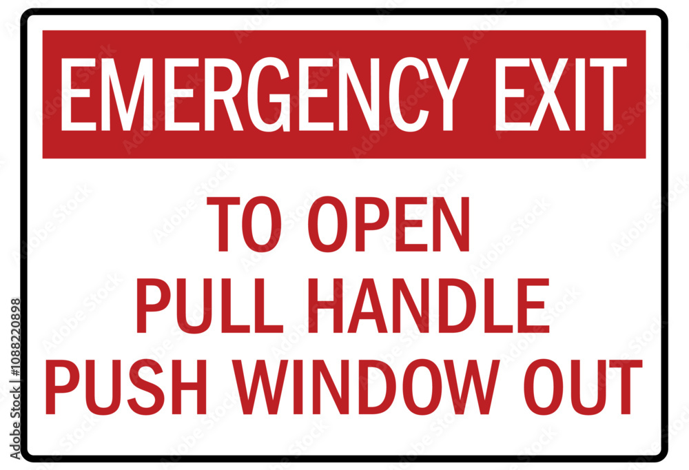 Truck safety signs to open pull handle push window out Truck safety signs to open pull handle push window out