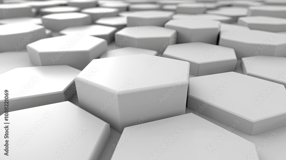 Abstract hexagonal pattern in monochrome tones with a 3d effect Abstract hexagonal pattern in monochrome tones with a 3d effect