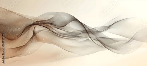 A flowing abstract composition of delicate, translucent fabric waves in soft hues, creating a sense of tranquility and elegance. Ideal for modern design projects.