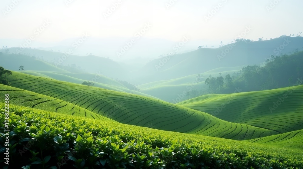 Serene Tea Plantation Hills: Serene Tea Plantation Hills: