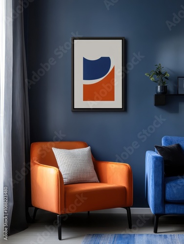 Modern living room features...