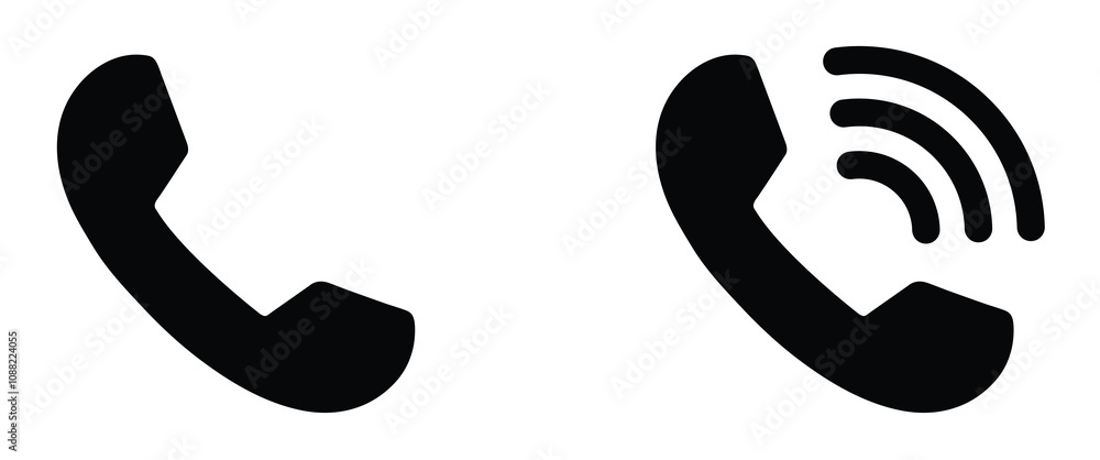 Phone call icon. Telephone icon symbol. Vector illustration on white background.