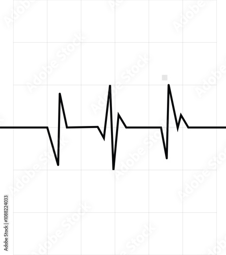PriHealth and Medical concept. EKG Pulse Wave, cardiogram and glowing neon heart pulse graphic illustrationnt