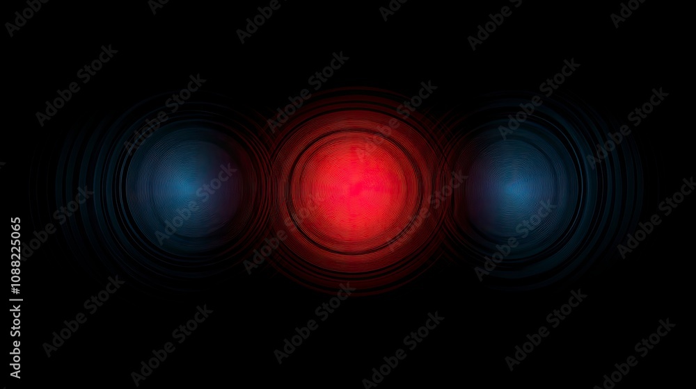 Abstract layers of color with dynamic circular patterns on dark background Abstract layers of color with dynamic circular patterns on dark background