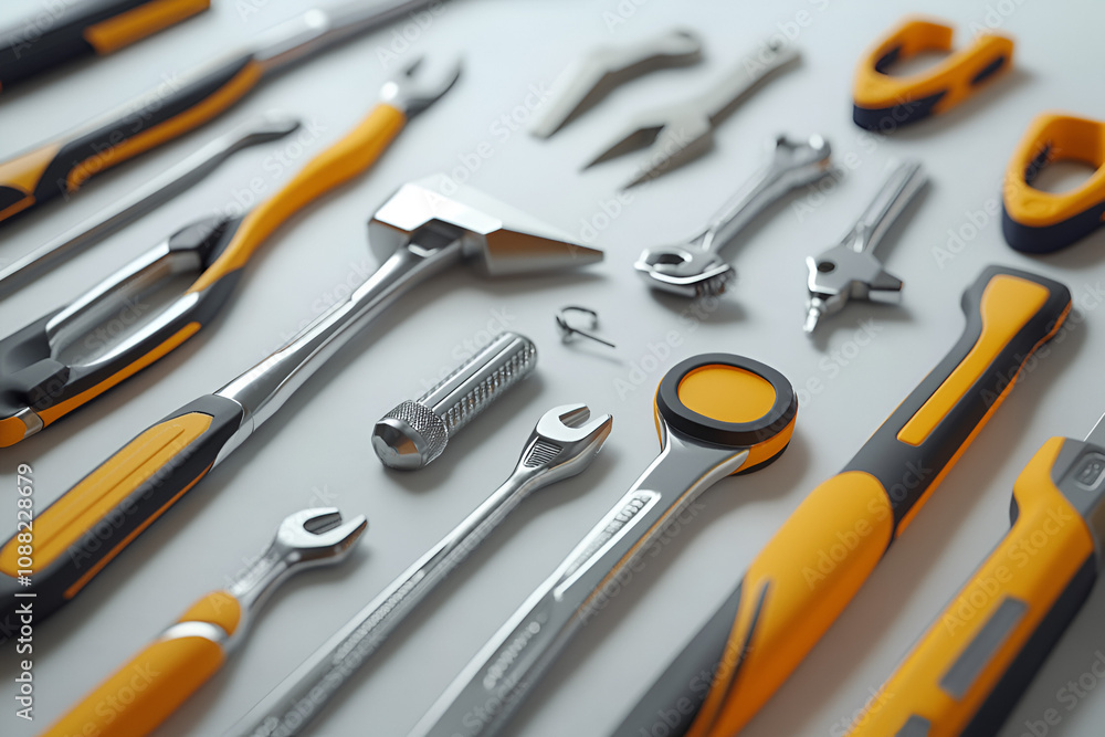 Fototapeta premium Building essentials mastering construction tools like hammers and screwdrivers at home workshop