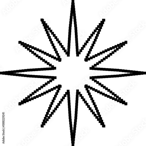 Star pixel icon. Geometric for design