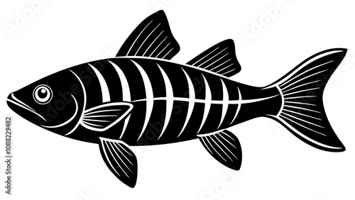 Bonefish vector silhouette black illustration on white background