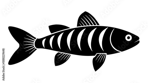 Bonefish vector silhouette black illustration on white background