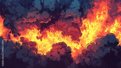 Animated Fire Flames Illustration