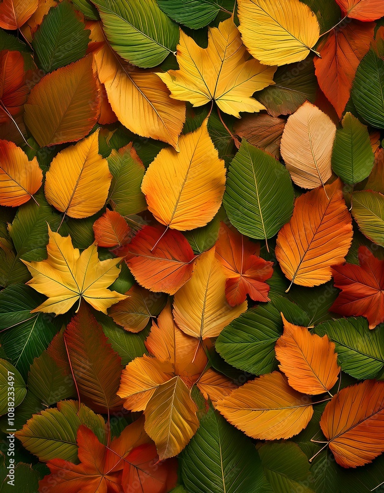 Autumn leaves in warm colors. A vibrant fall backdrop. Autumn leaves in warm colors. A vibrant fall backdrop.