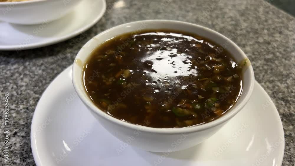 Man chow soup prepared in Bengali style in Kolkata Man chow soup prepared in Bengali style in Kolkata