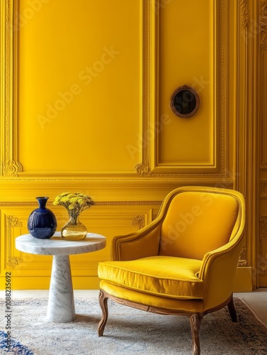Yellow Armchair in a Yellow...