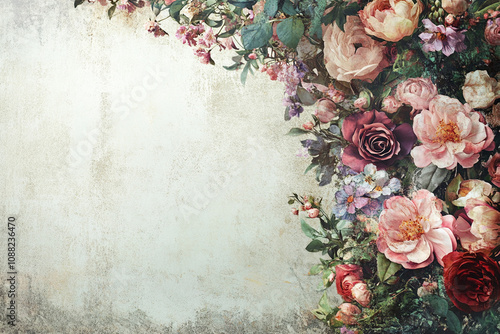 Beautiful fantasy vintage wallpaper botanica