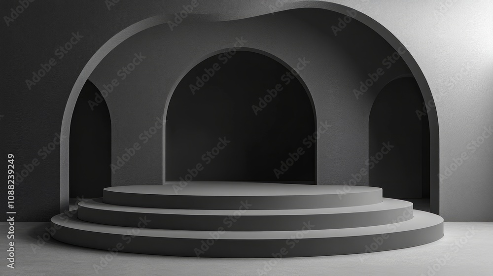 Minimalist Grey Archway Podium Design Minimalist Grey Archway Podium Design