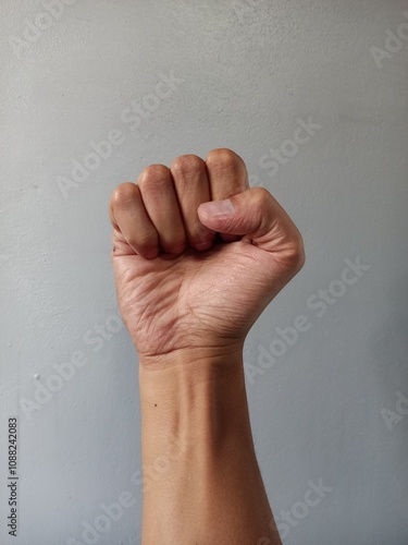 fist on white background