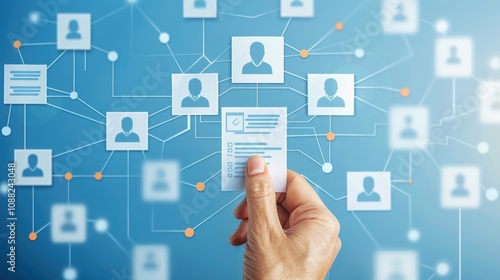 HR or Hiring Human Resources with Document Management Checking System, online documentation database and process manage files, Concept privacy policy and unemployment finding a job