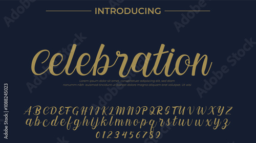 Celebration Font Stylish brush painted an uppercase vector letters, alphabet, typeface