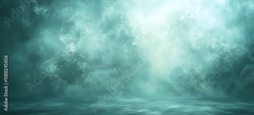 A mesmerizing abstract background featuring deep teal and misty hues, creating an ethereal and dreamlike atmosphere that evokes a sense of mystery and tranquility.