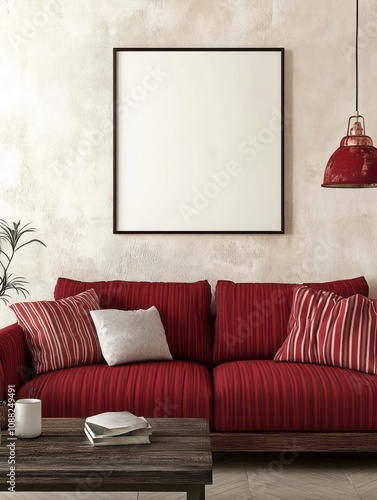 Red Sofa Living Room Interi...