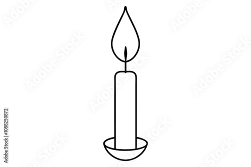 Havdalah Candle | isolated silhouette vector illustration on white background